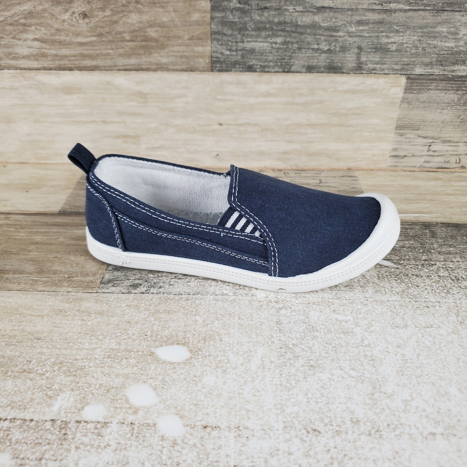 Jellypop Carlin Kids Shoes Sz 12 M Navy White Slip On Elastic Gore Sneakers