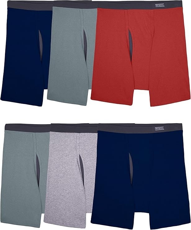 Fruit of the Loom Men’s Coolzone Boxer Briefs Regular Leg 6 Pack Size 3XL