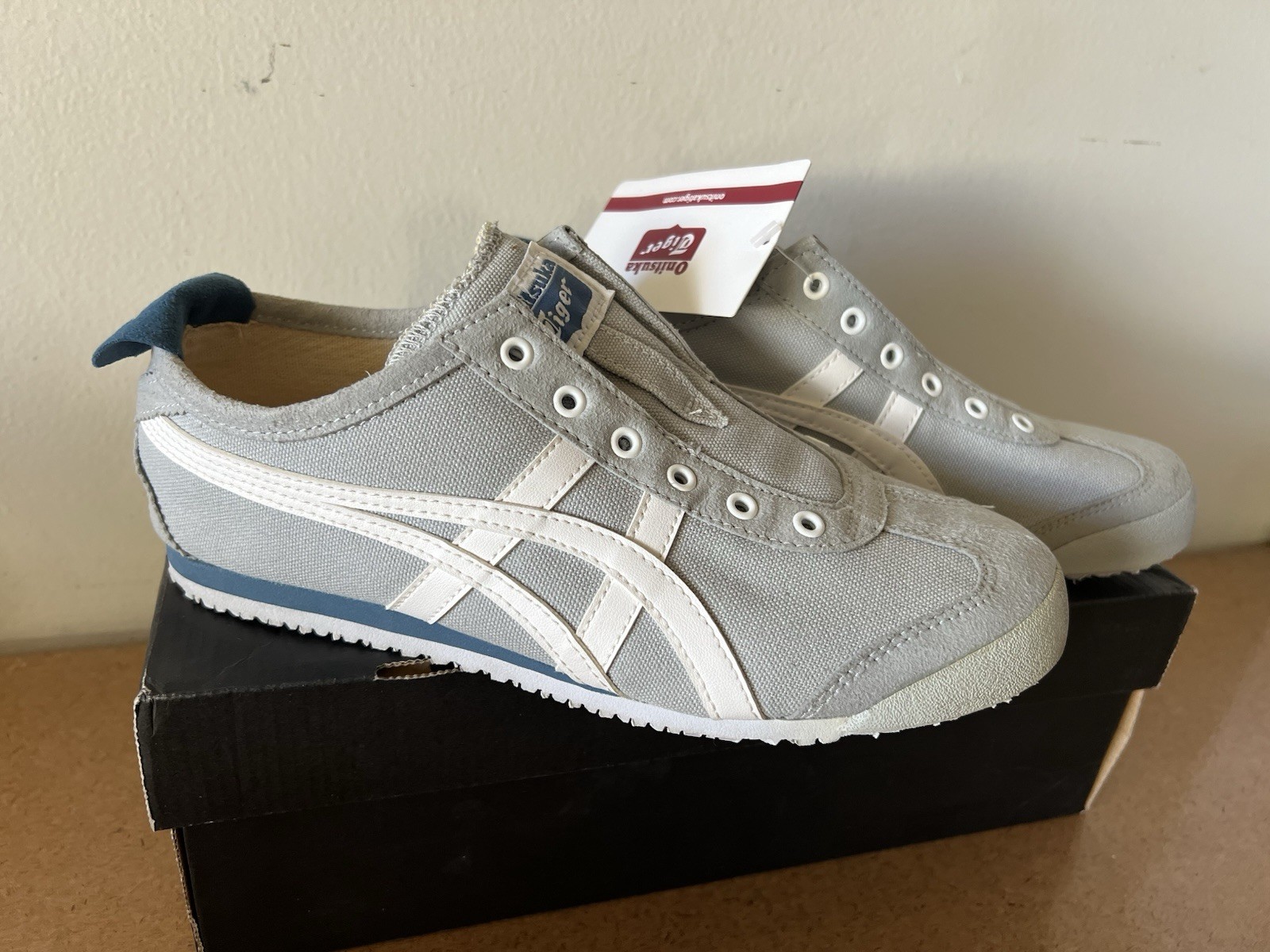 Onitsuka Tiger MEXICO 66 SLIP-ON Mid Grey/ White 1183A360 020 Sz 6.5 Women NWB