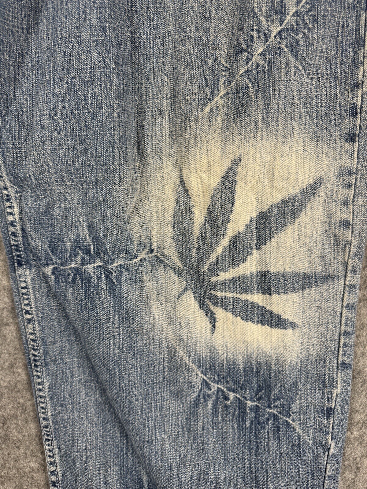 Muka Jeans 34×30 Weed Farmer Marijuana Baggy Carpenter Hip Hop Y2K