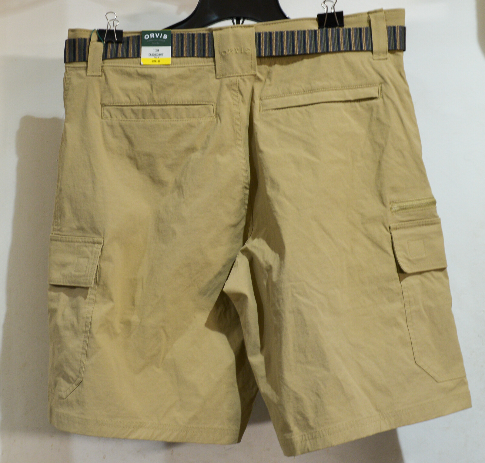Men’s Orvis Tech Cargo Shorts TAN GRAY GREEN select size 32 34 36 38 40