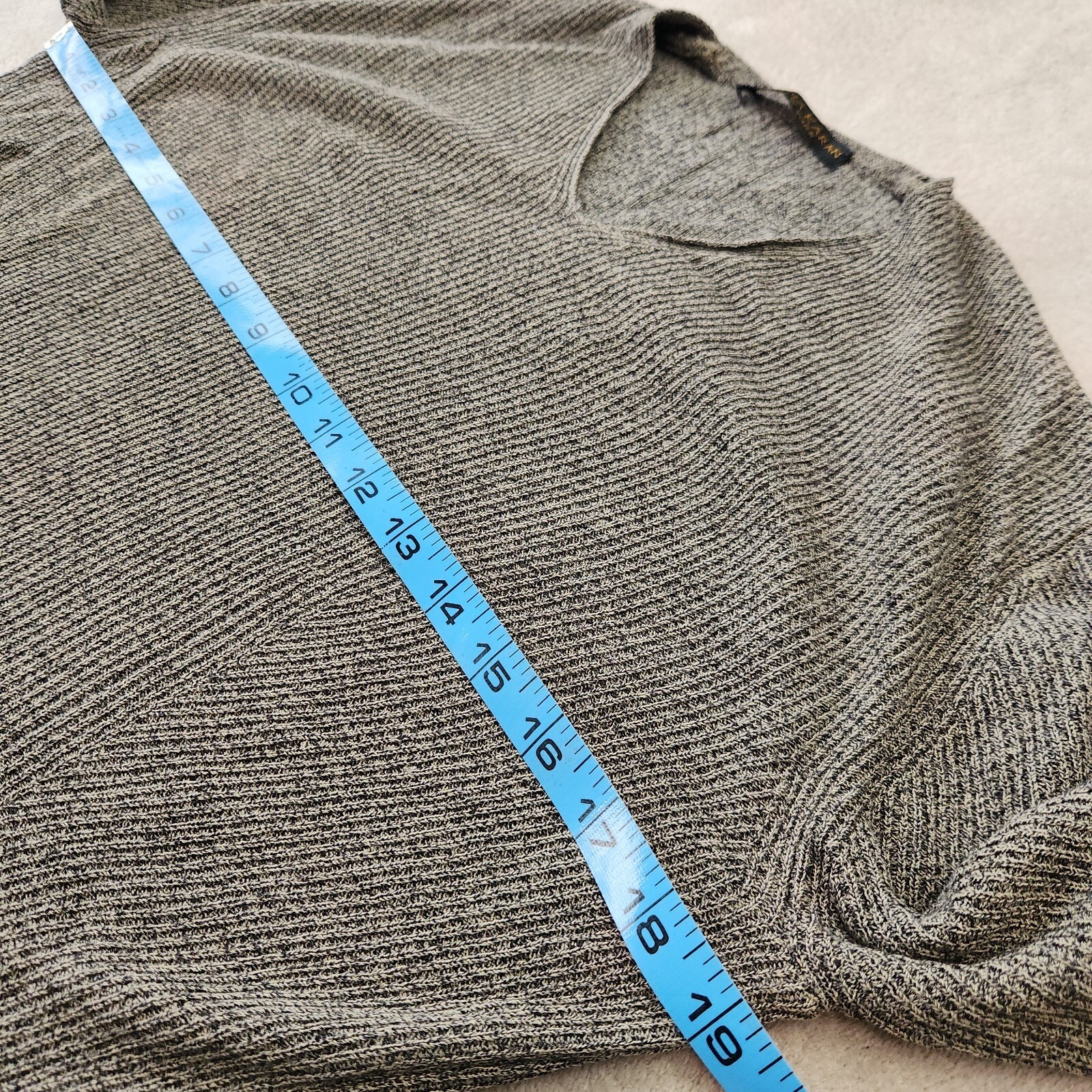 Donna Karan Vintage Gray Ribbed Knit Sweater 90s Minimalist Designer Small