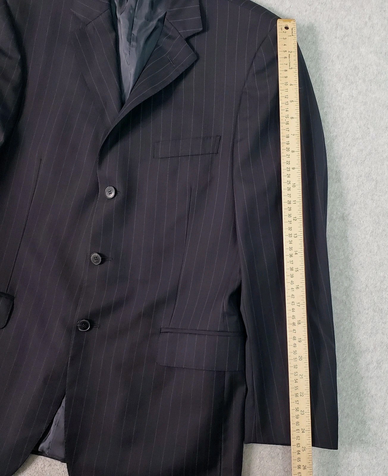Ermenegildo Zegna Wool Suit Charcoal Pinstripe (IT 52R) Mens 42R US Pants 34X29