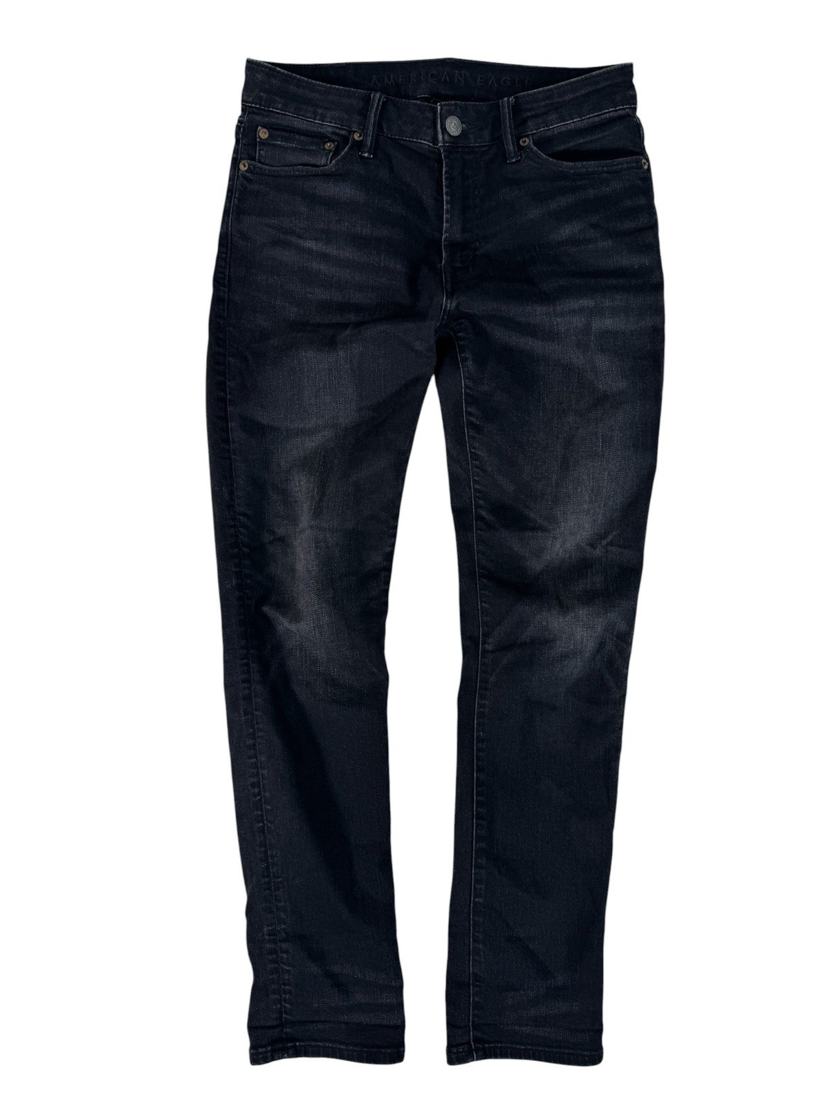 American Eagle Black Airflex+ Mid-Rise Slim Denim Jeans Men’s Size 30 X 30