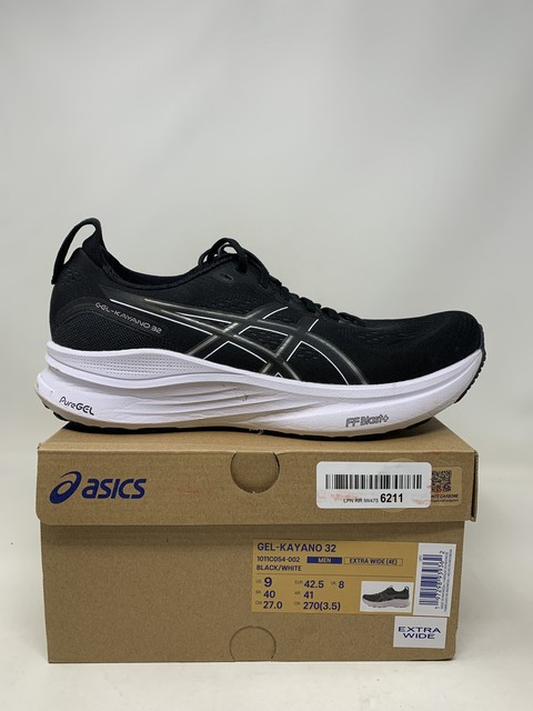 Men’s Asics Gel-Kayano 32, Black/White, 9 D Medium US