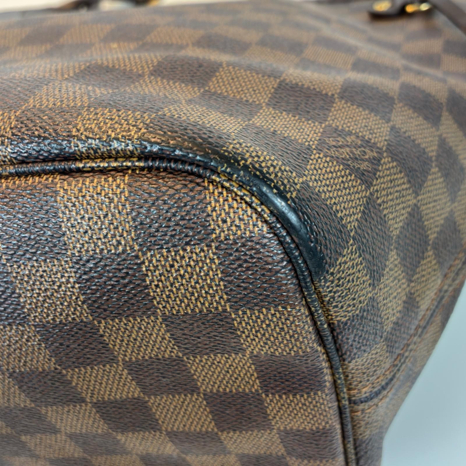 LOUIS VUITTON Neverfull MM Tote Bag N51105 Damier canvas Brown