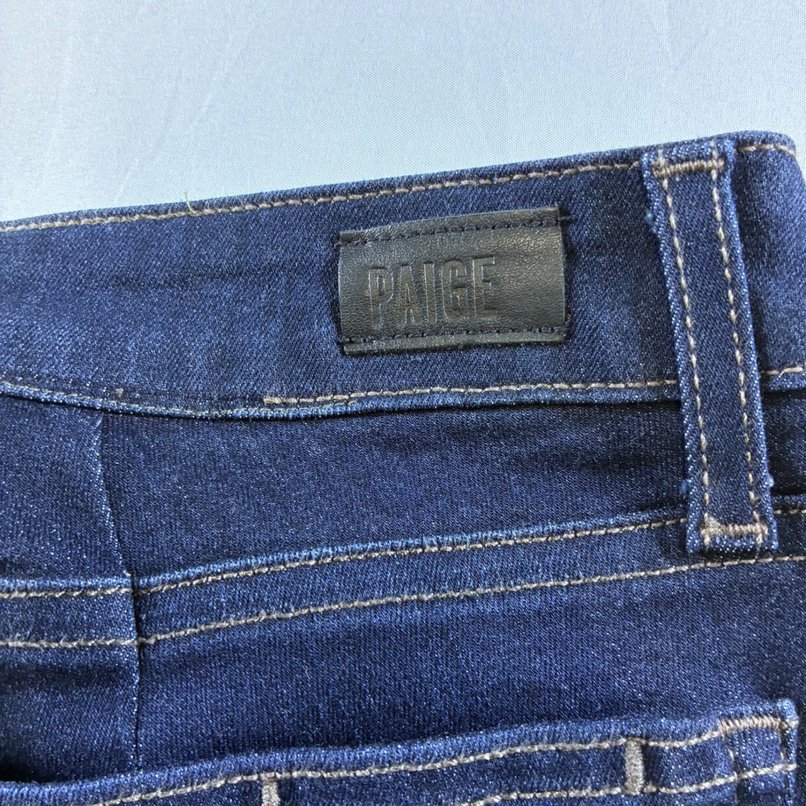 Paige Manhattan Bootcut Jeans 29 Dark Indigo Blue Denim Stretch
