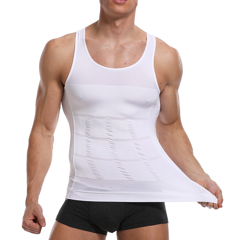Men Slimming Body Shaper Chest Tummy Compression Shirt Fajas hombre Shapewear