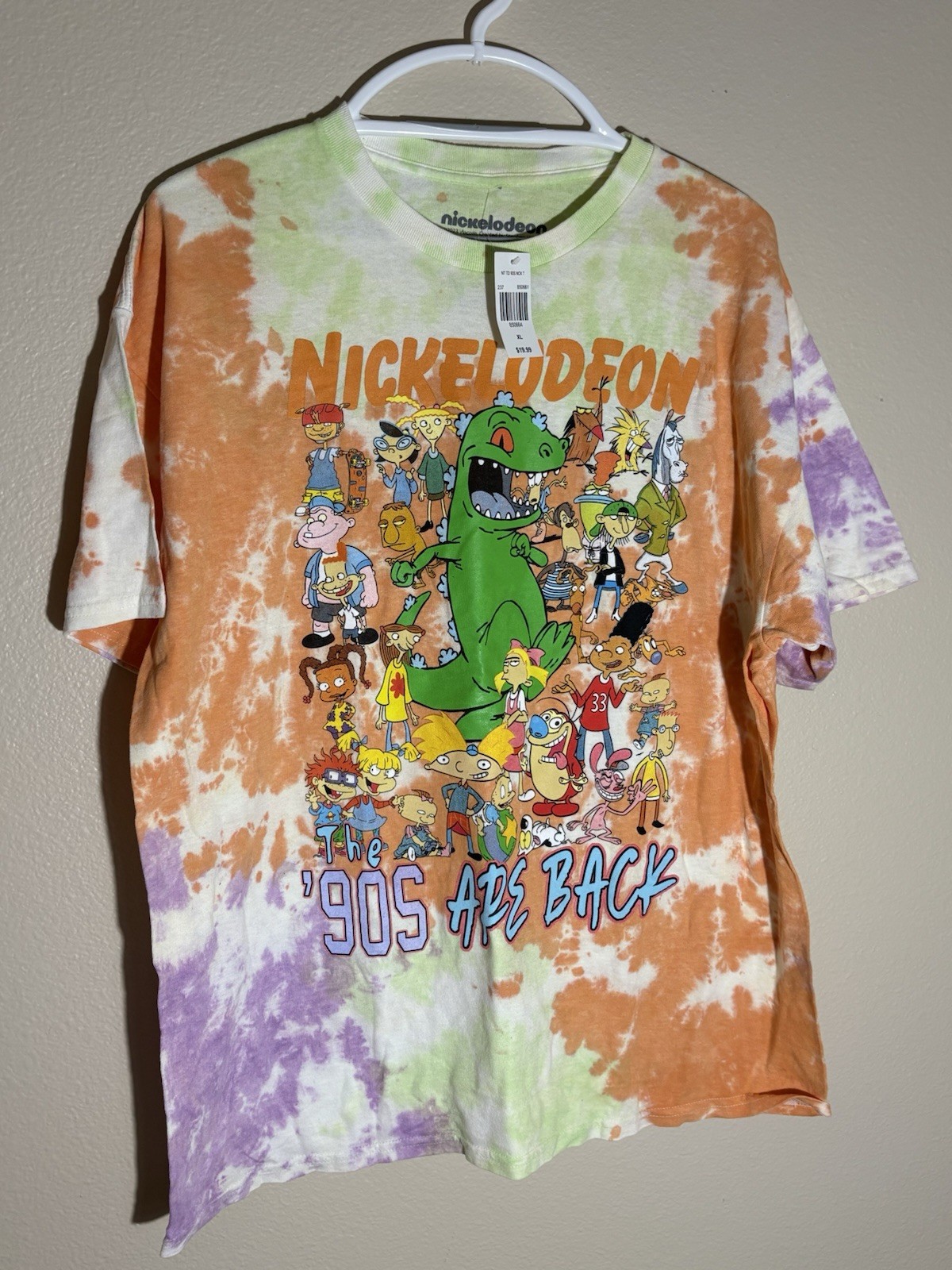 Nickelodeon Rugrats Reptar The 90s Are Back Tie-Dye Graphic T-Shirt Mens XL