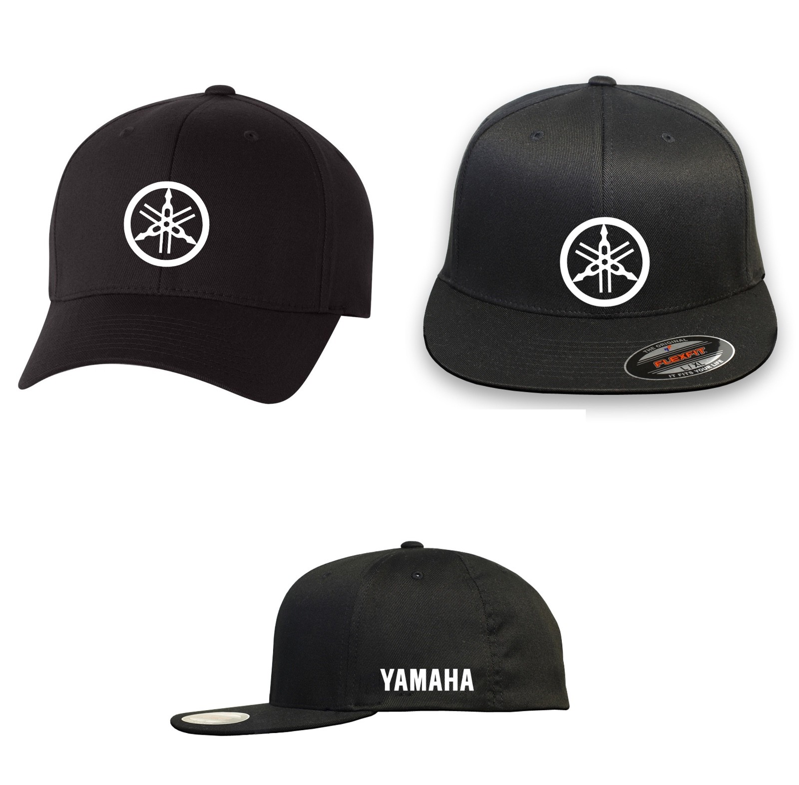 MOTORCYCLE RIDING YAMAHA CURVED OR FLAT BILL FLEXFIT HAT *FREE SHIPPING in BOX*