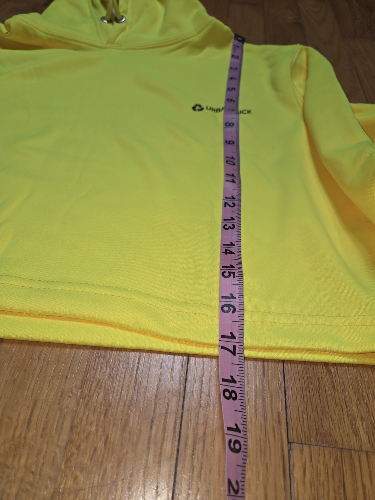 Neon Yellow Cropped Hoodie Women’s Size Med NWT Bright Pullover Sweatshirt Urban