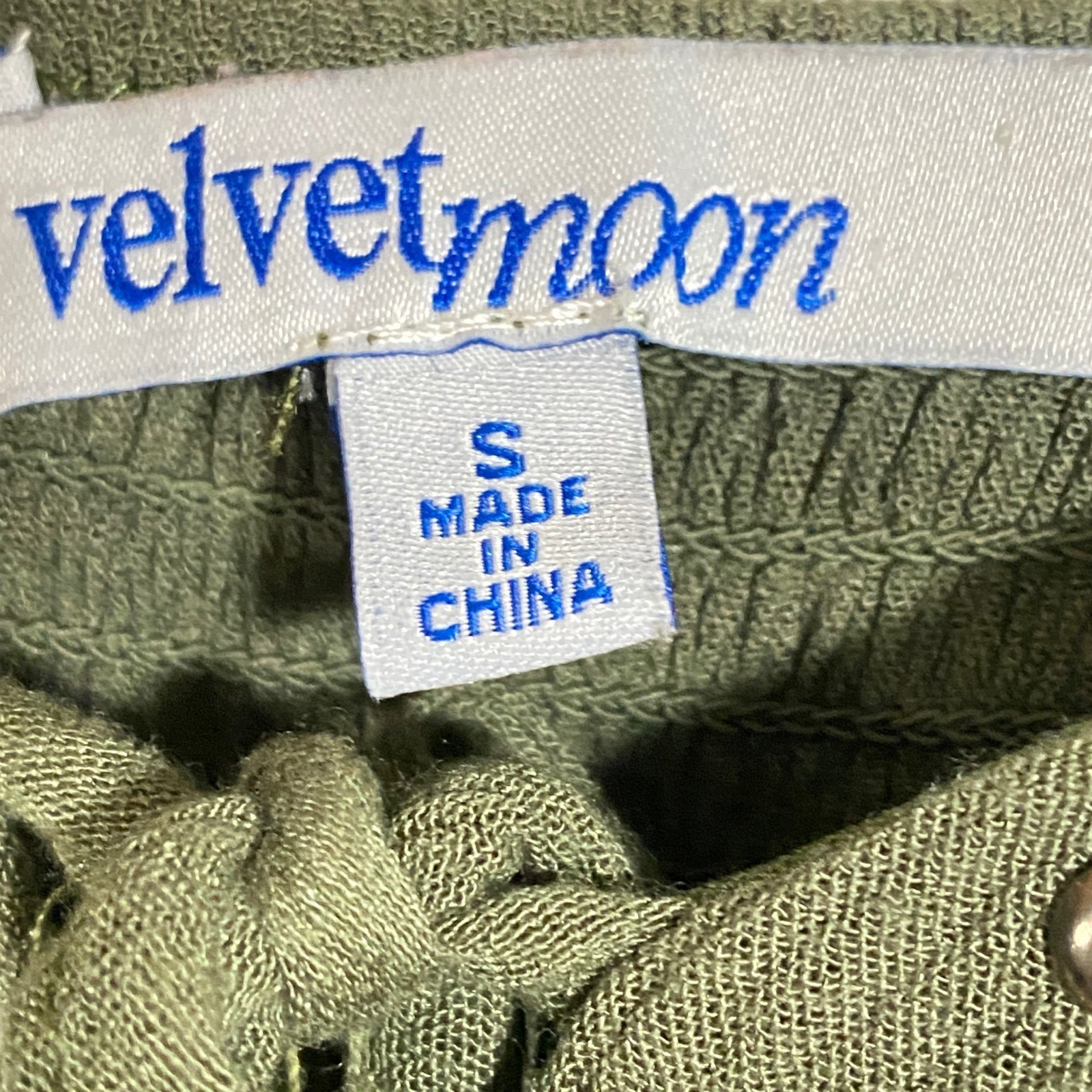 Velvet Moon Olive Green Handkerchief Hem Studded Camisole Top Small Boho Fairy