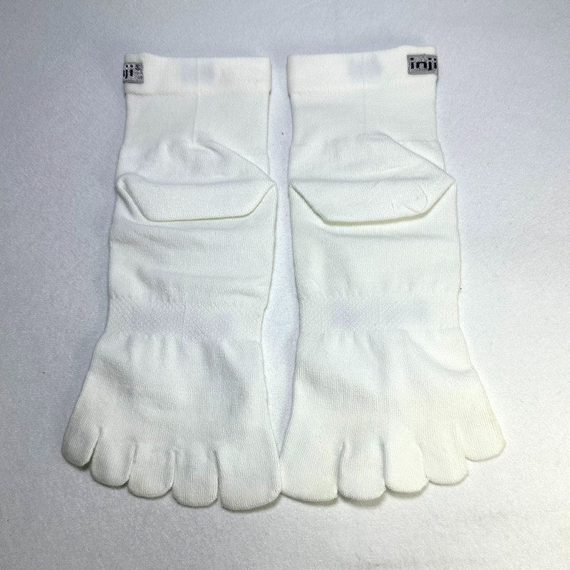 3 Pairs Men’s Lightweight Running Mini-Crew Toe Socks White Size L INJINJI