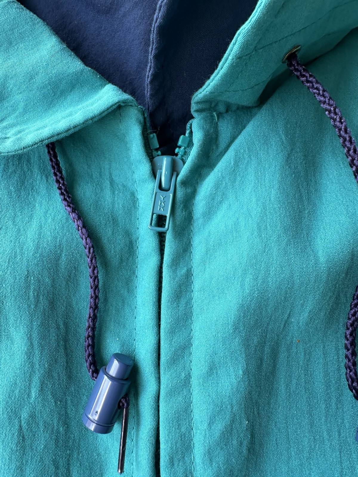 Vintage 90s California Imperial Windbreaker Jacket Teal Nylon USA Made XXL 52