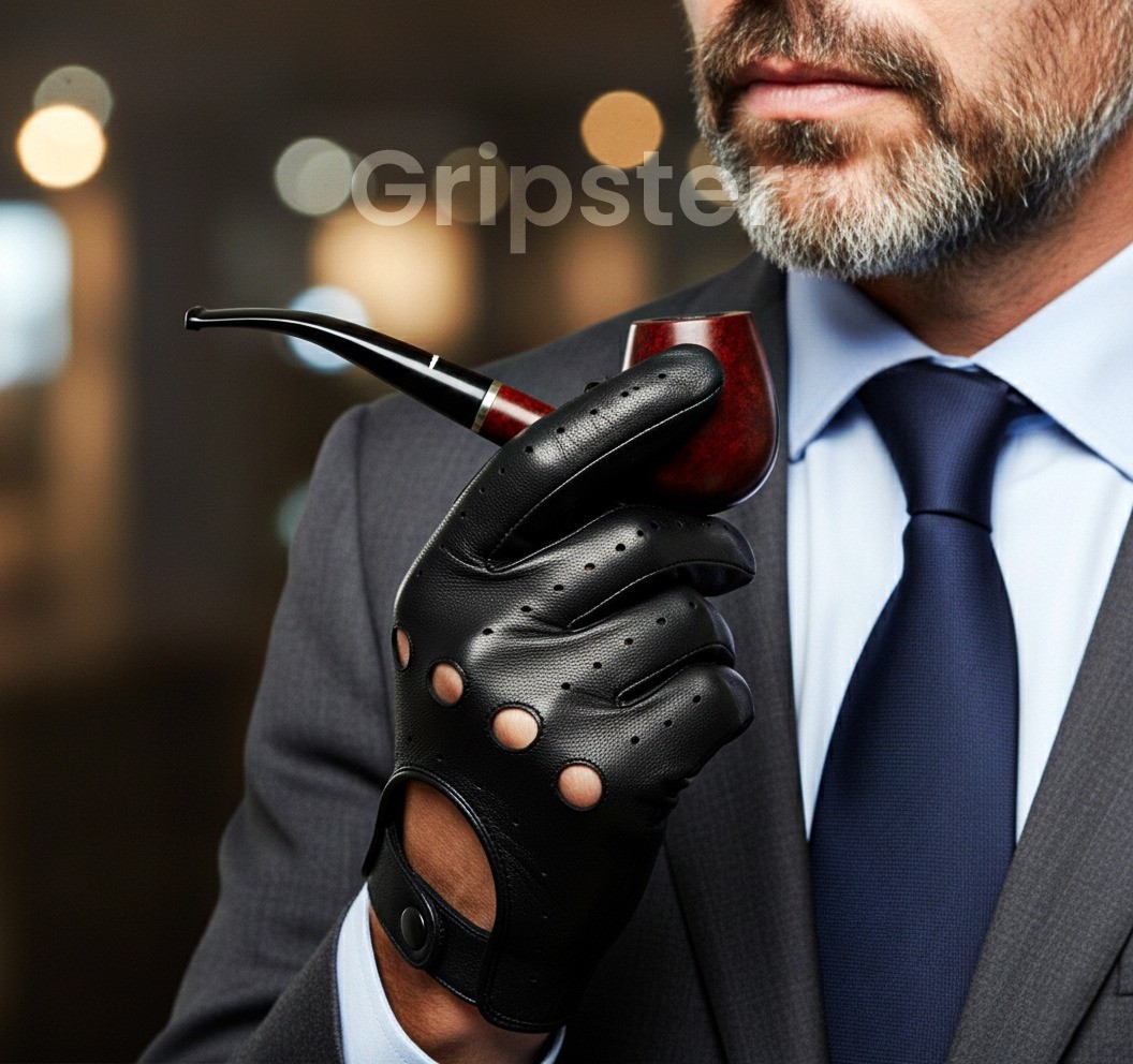 Reverse Stitched Police Driving Gloves Soft Real Leather Car Bike Goat Soft USA