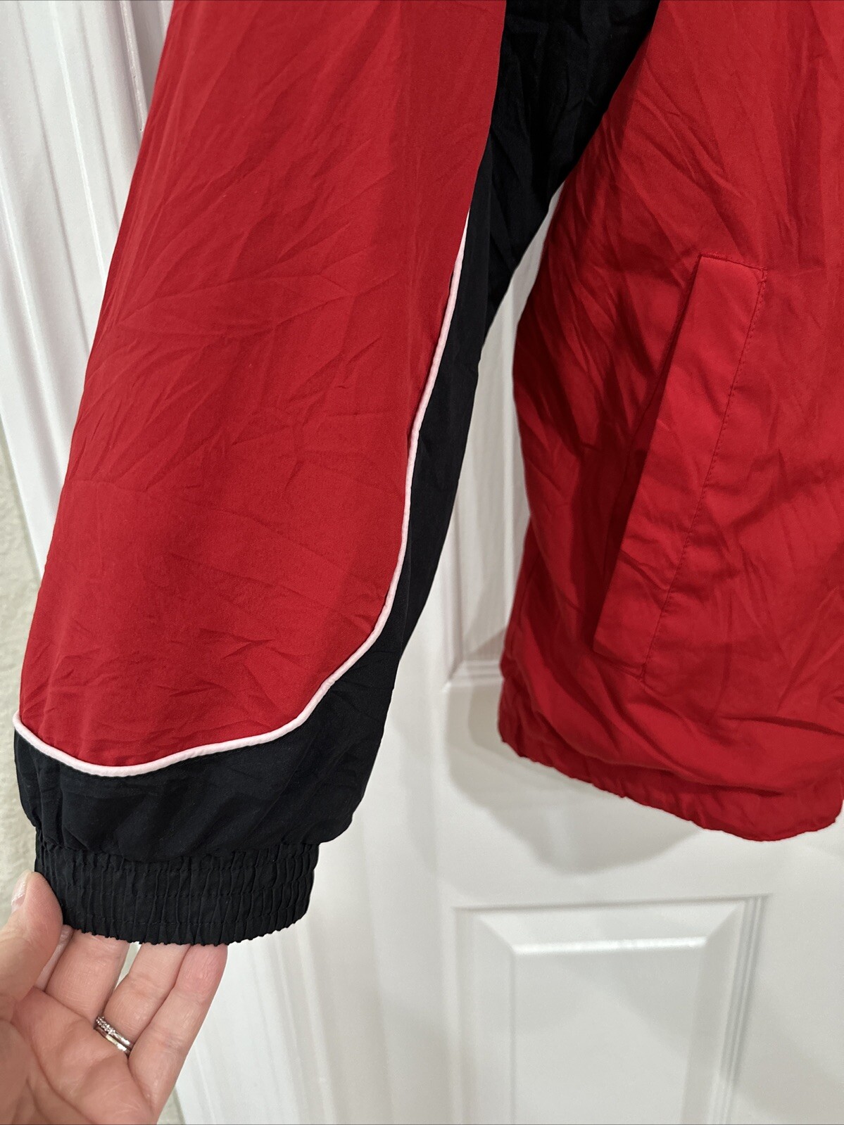 Y2K Reebok Men’s Size L Red & Black Windbreaker Track Jacket Color Block – NOTE