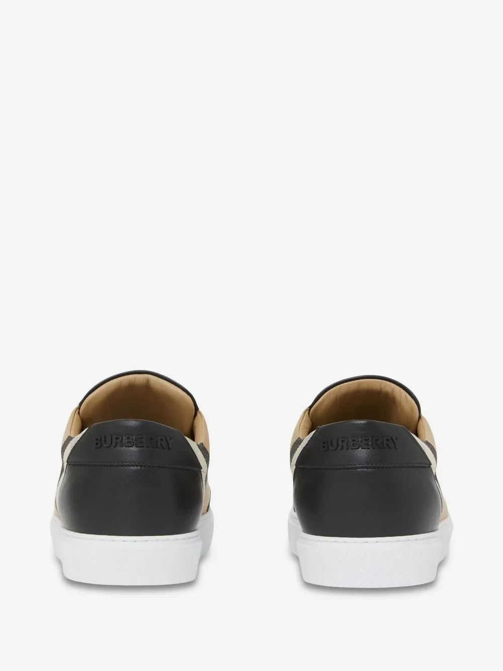BURBERRY SALE CHECK PANEL SNEAKERS $790 LEATHER WHITE US8/EU38