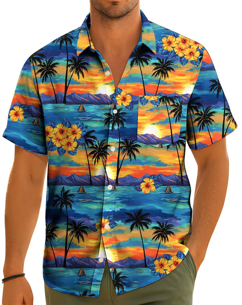 Aloha Sunset Hawaiian Shirt For Men & Women, Funny Surfing Duck#1