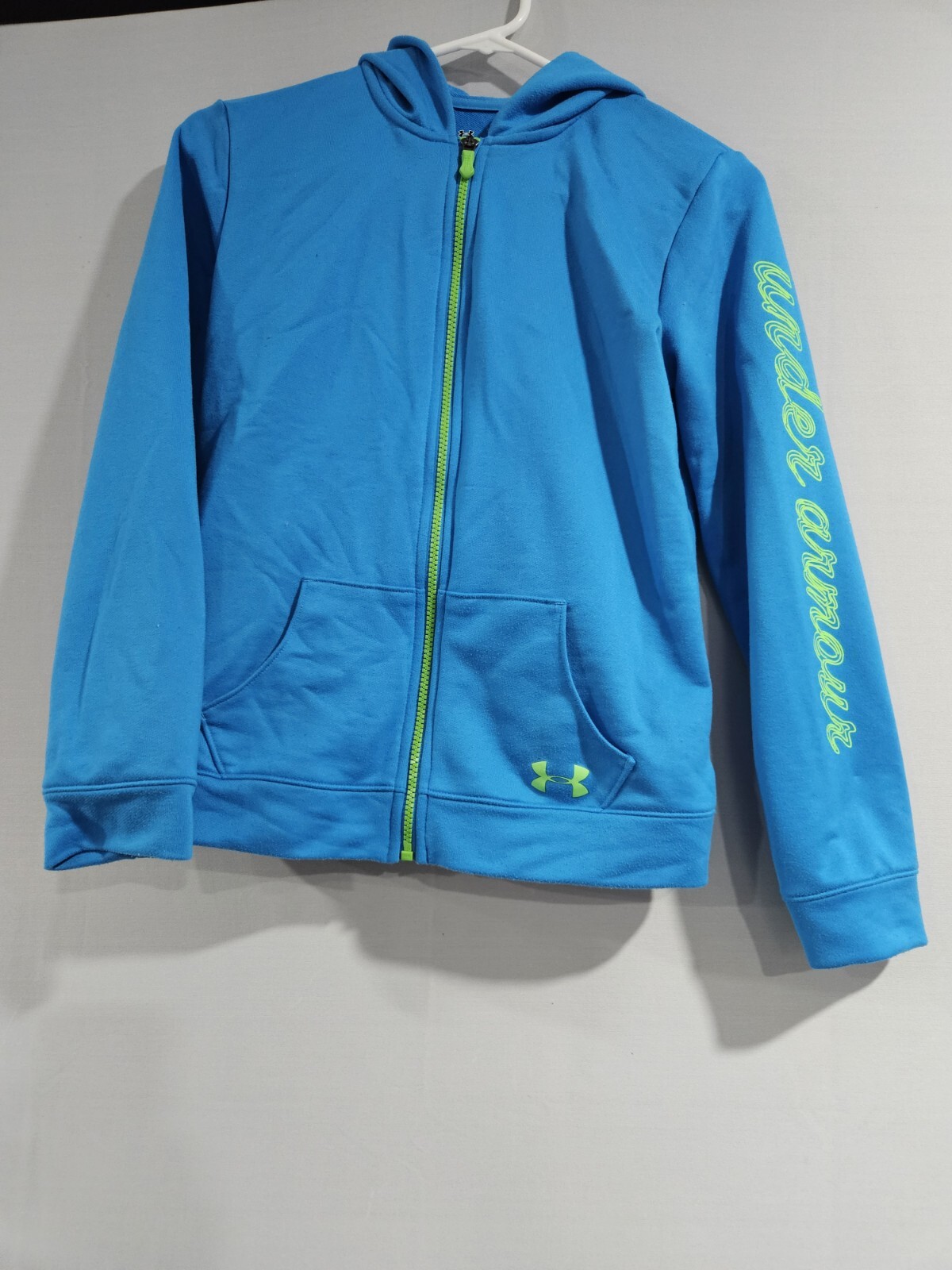 Under Armour Girl’s Hoodie Blue Full Zip All Seasons Gear Athletic Size YLG