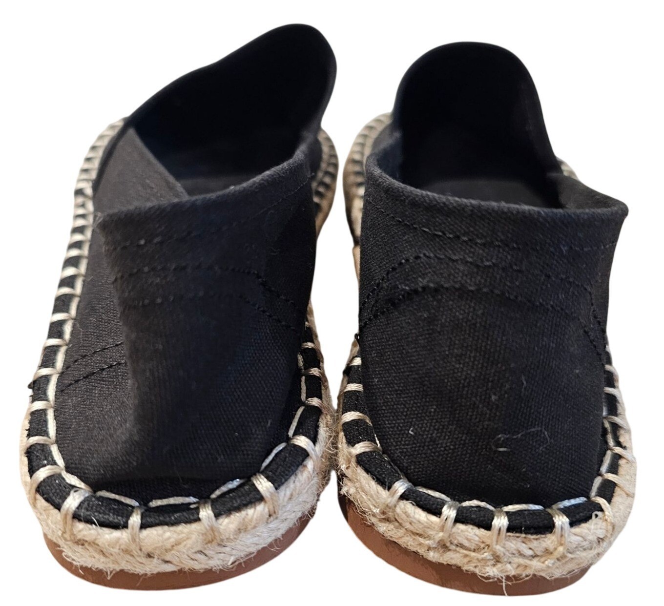 SODA Felix Slides Espadrilles Black Canvas Shoes NWOT Size 7 Man Made Materials