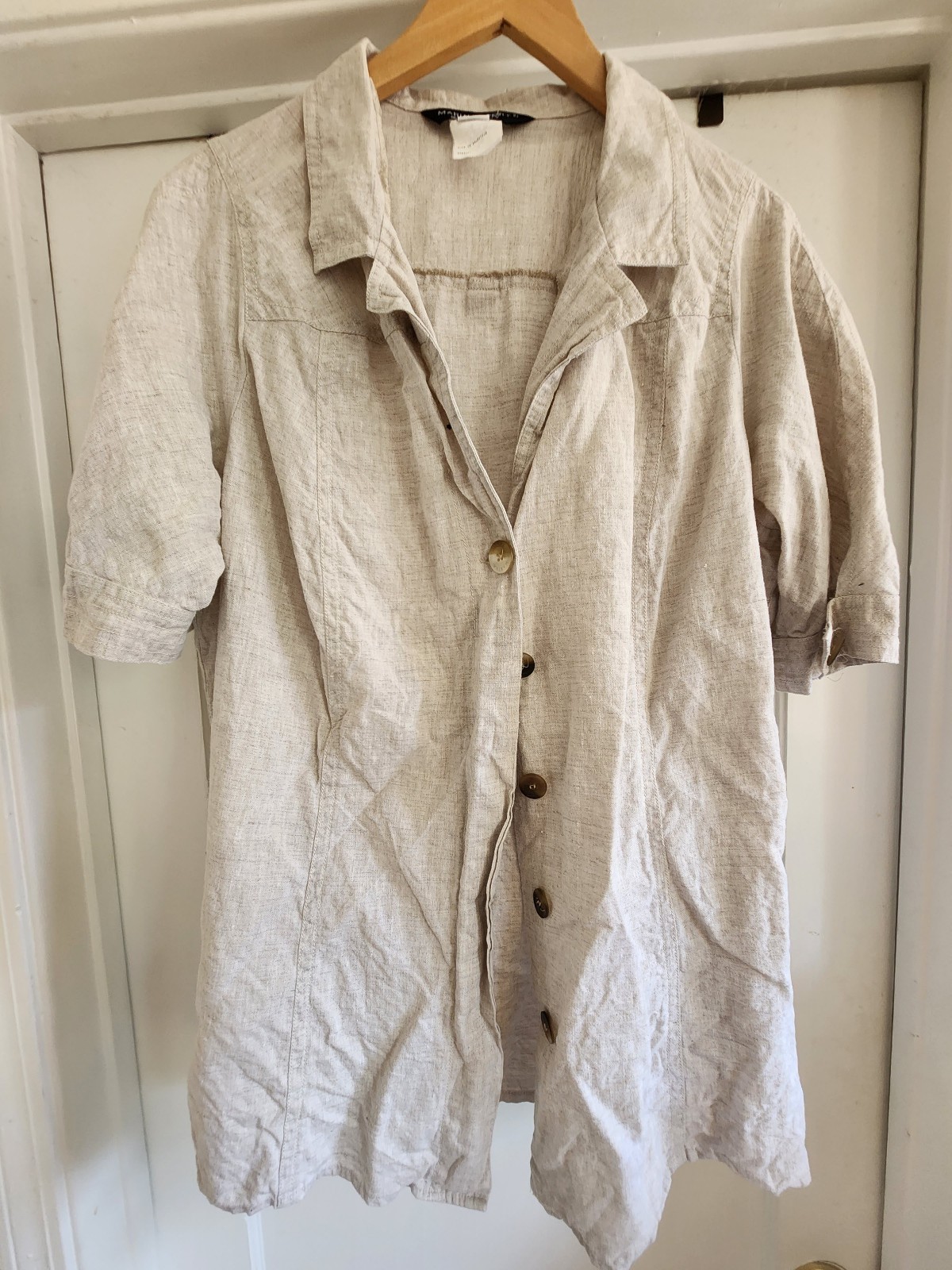 Marina Sport Mariana Rinaldi 100% linen button up no size indicated fits like XL