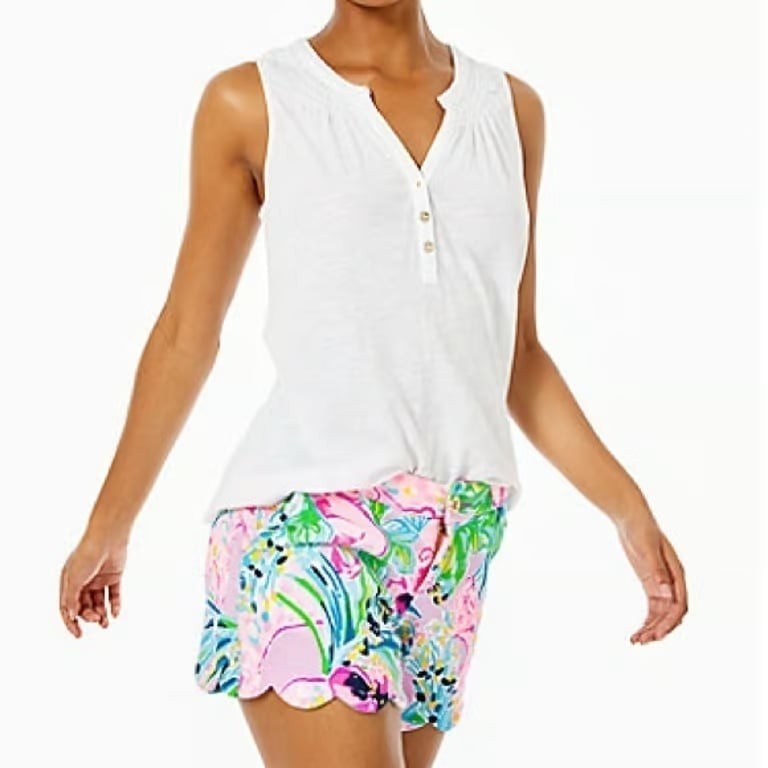 Lilly Pulitzer White Essie Sleeveless Knit Top; XXS