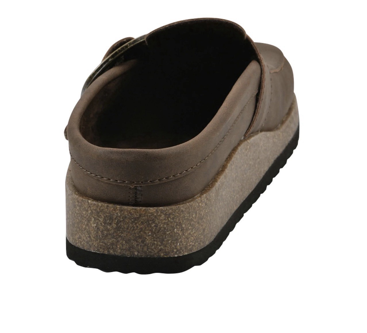 Mountain Sole brown vegan slip on clogs w/buckle detail women’s size 6 NWT