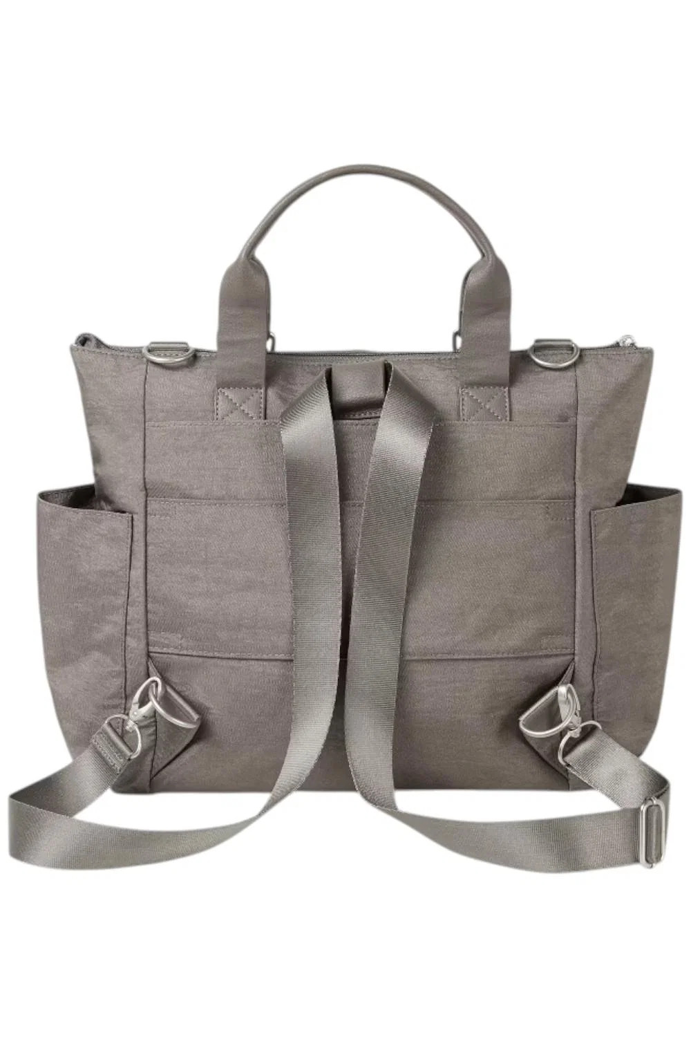 Baggallini 3-in-1 Convertible Backpack with Wristlet Sterling Shimmer