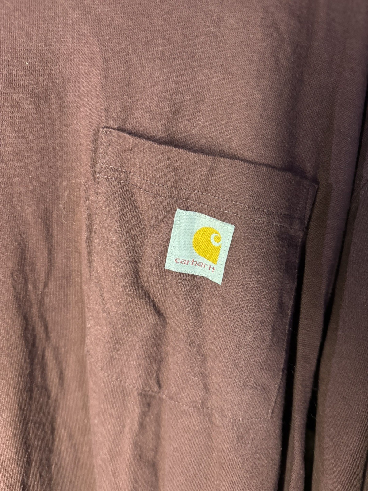 Carhartt Men’s Workwear Pocket T-shirt Sz XL Tall Burgundy Long Sleeve Loose Fit