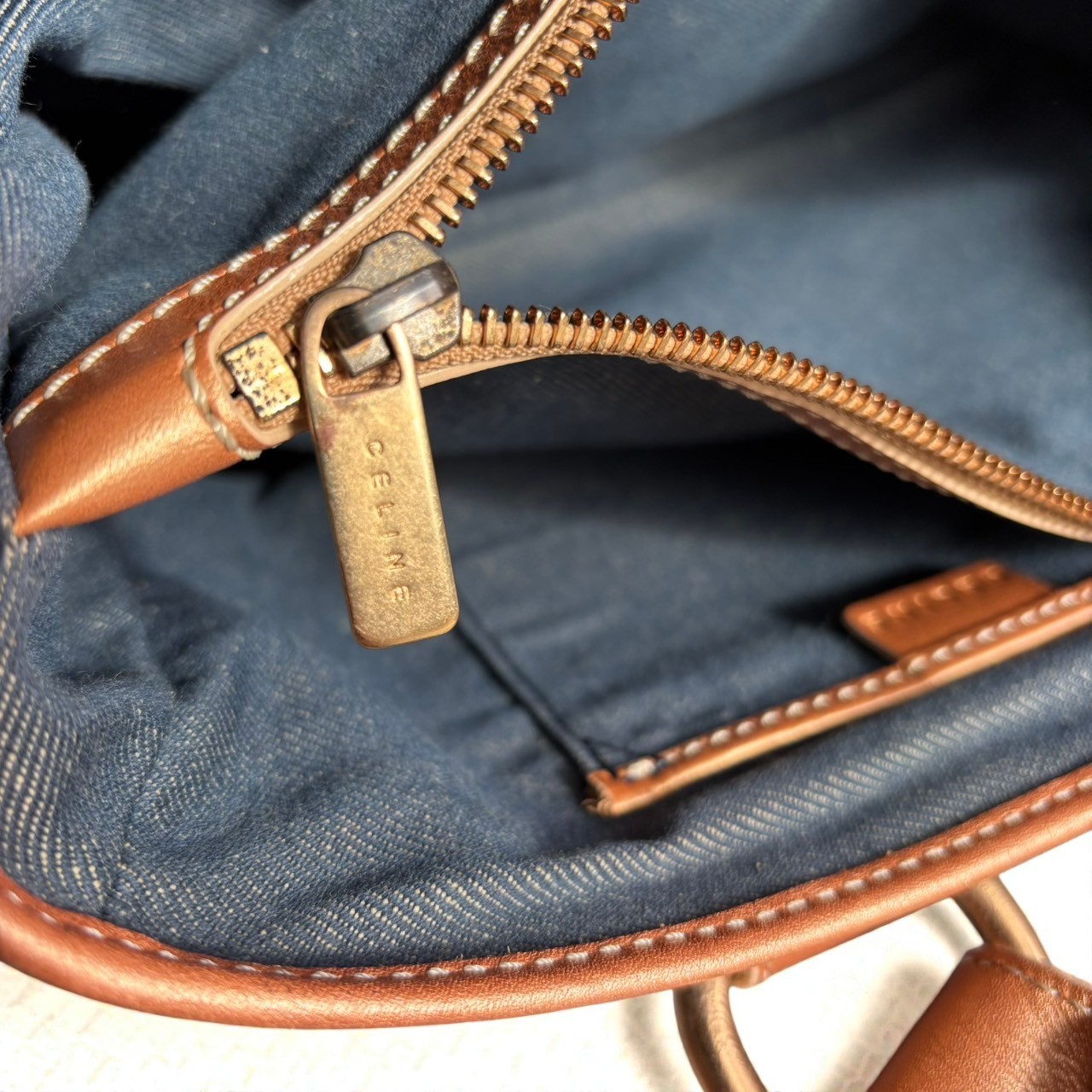 CELINE Shoulder Bag Boogie Bag Macadam Denim Authentic