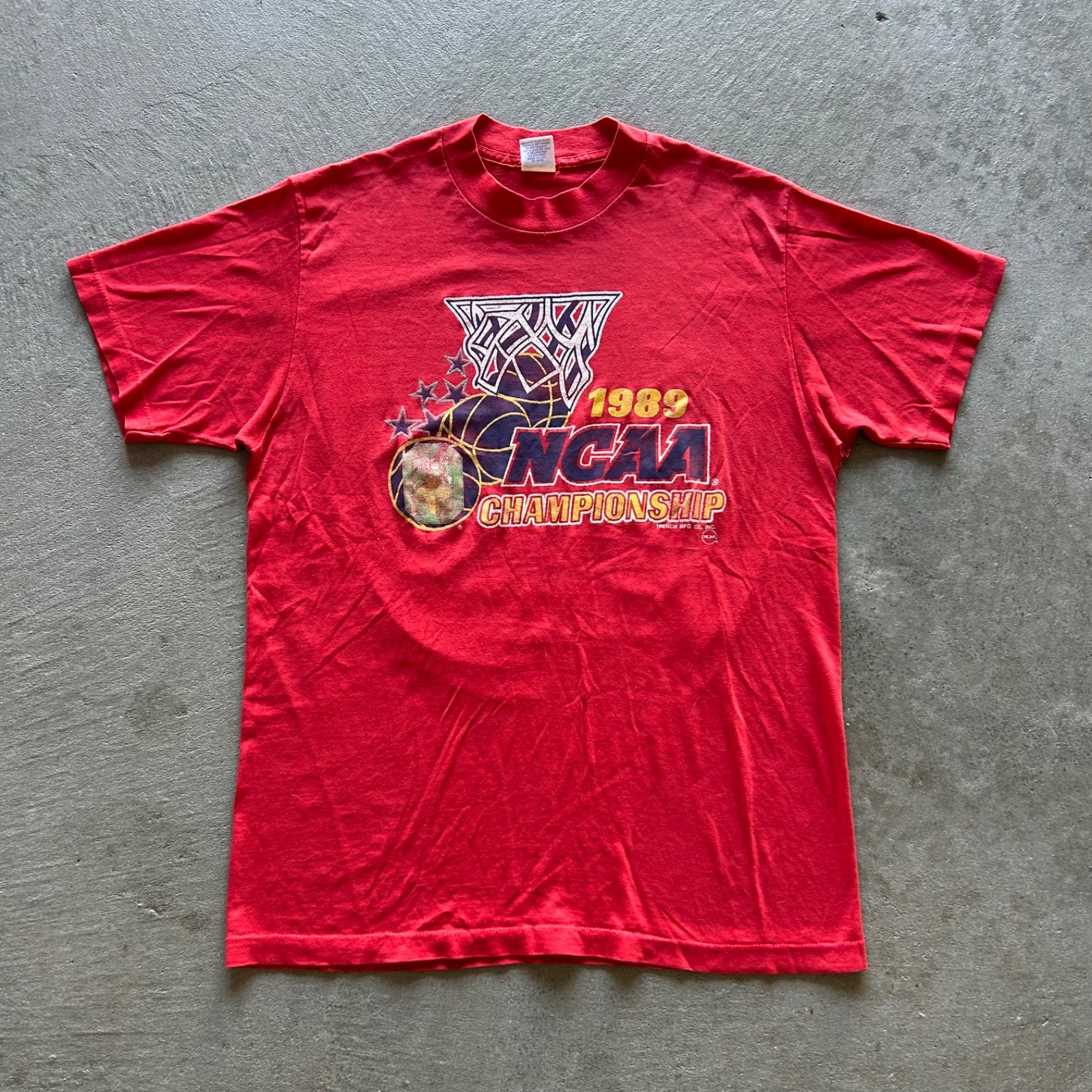 Vintage 1989 NCAA Championship Shirt Size Large Red Wolverines Seton Hall Pirate