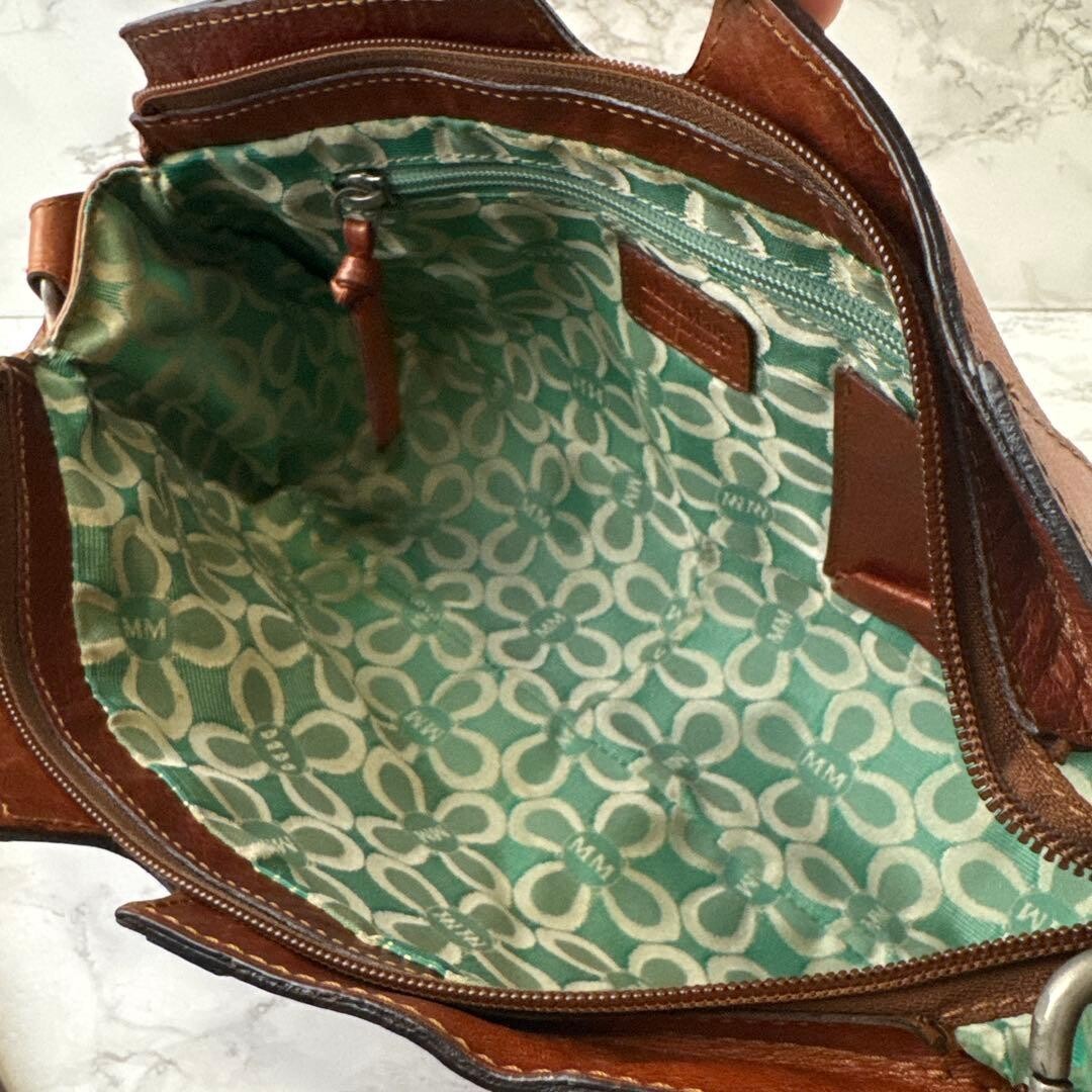 MaxMara Shoulder Bag Leather Brown Authentic From Japan