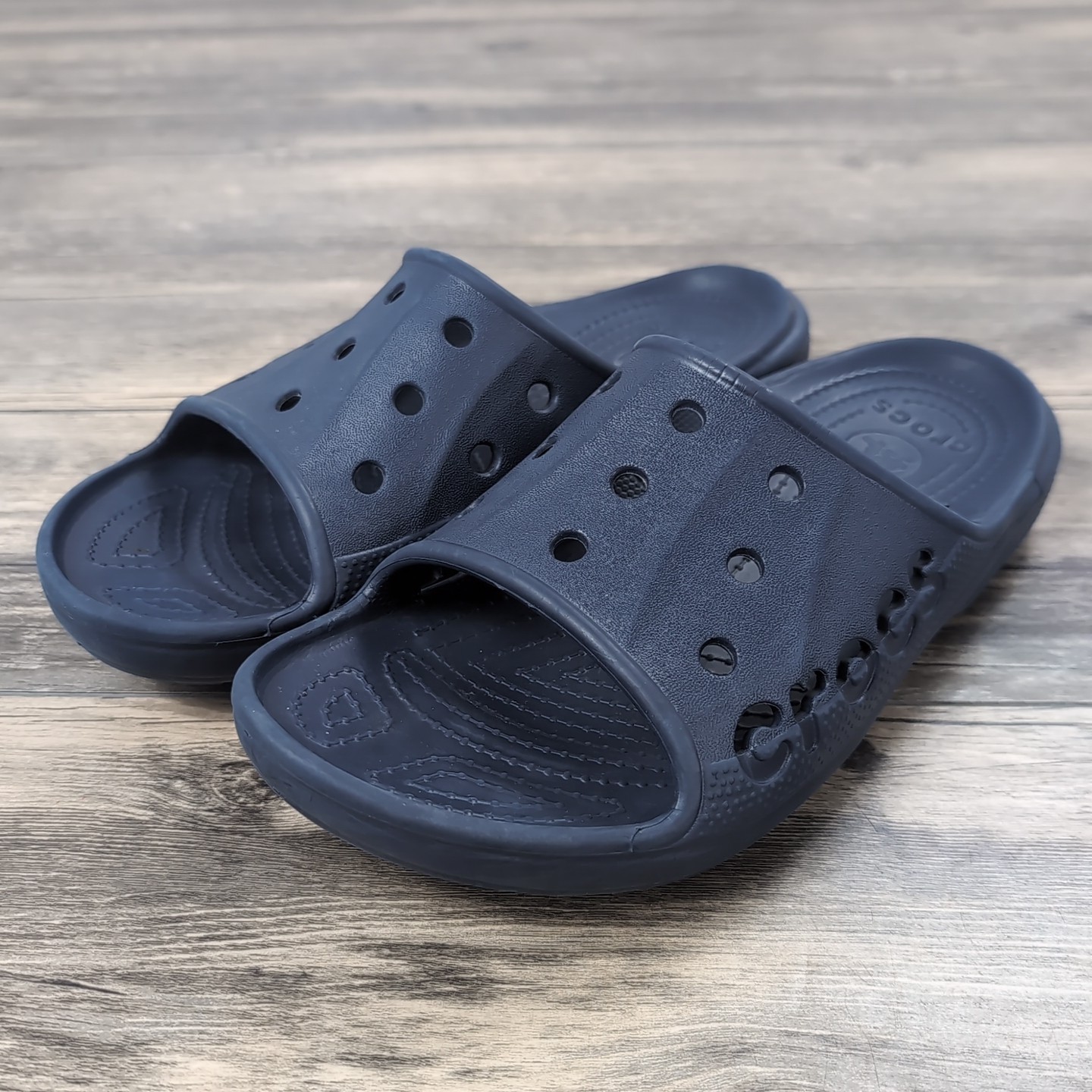 CROCS Unisex Sandals Baya Slide Sz M 7 W 9 Relaxed Fit Navy Blue