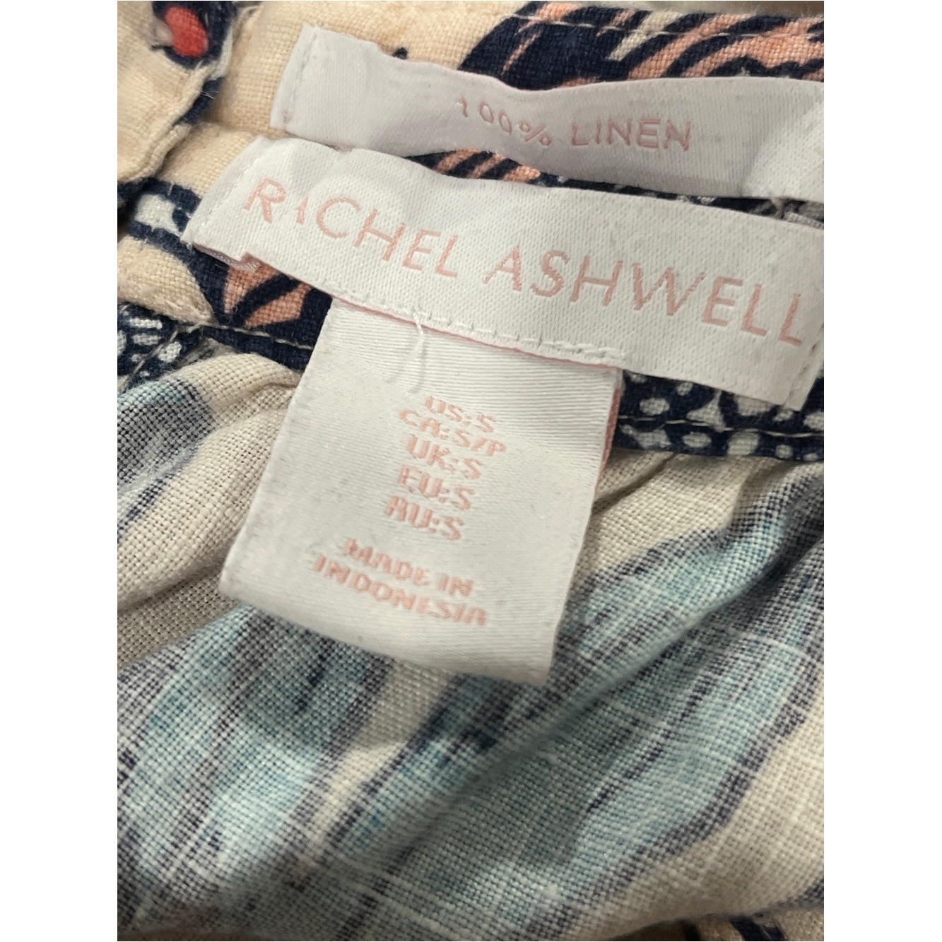 Rachel Ashwell Sleeveless Floral Halter Dress in Cream with Teal & Coral Accents