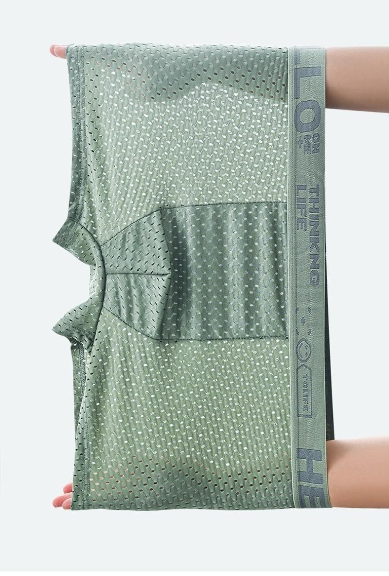 6 Pack Men’s Mesh Boxer Briefs Ice Silk Breathable Seamless Underwear Plus 4XL