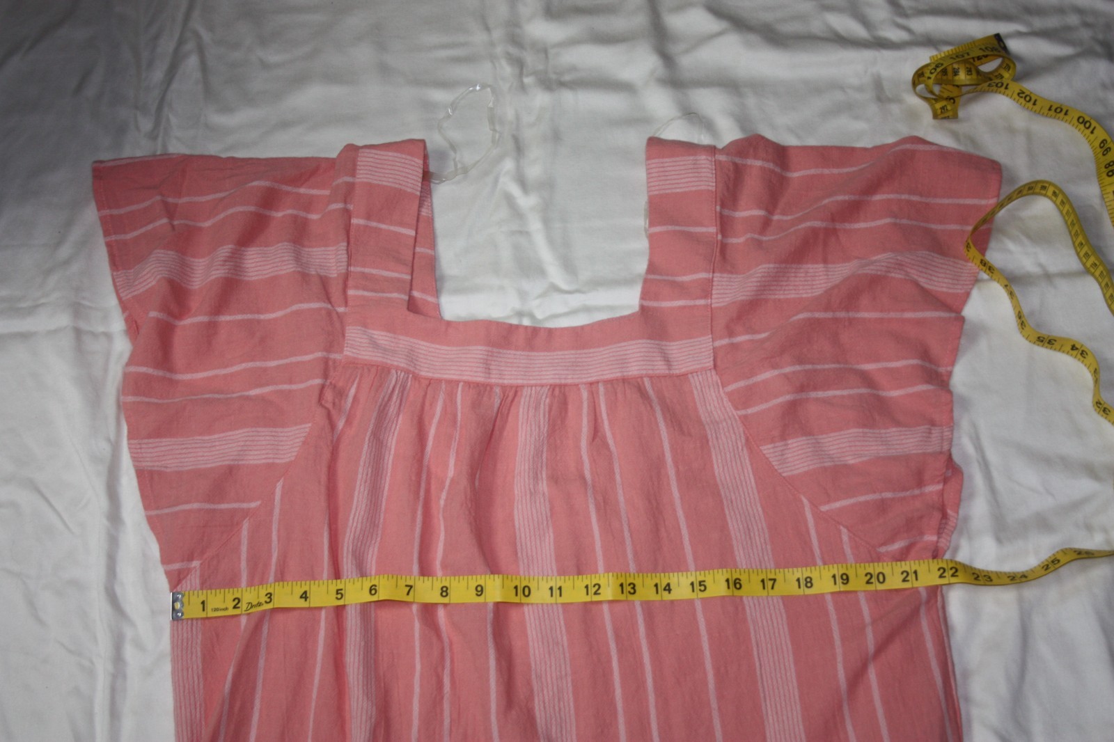 Sonoma Womens Large Peach Pink Striped Batwing Sleeve Cotton Pullover Top