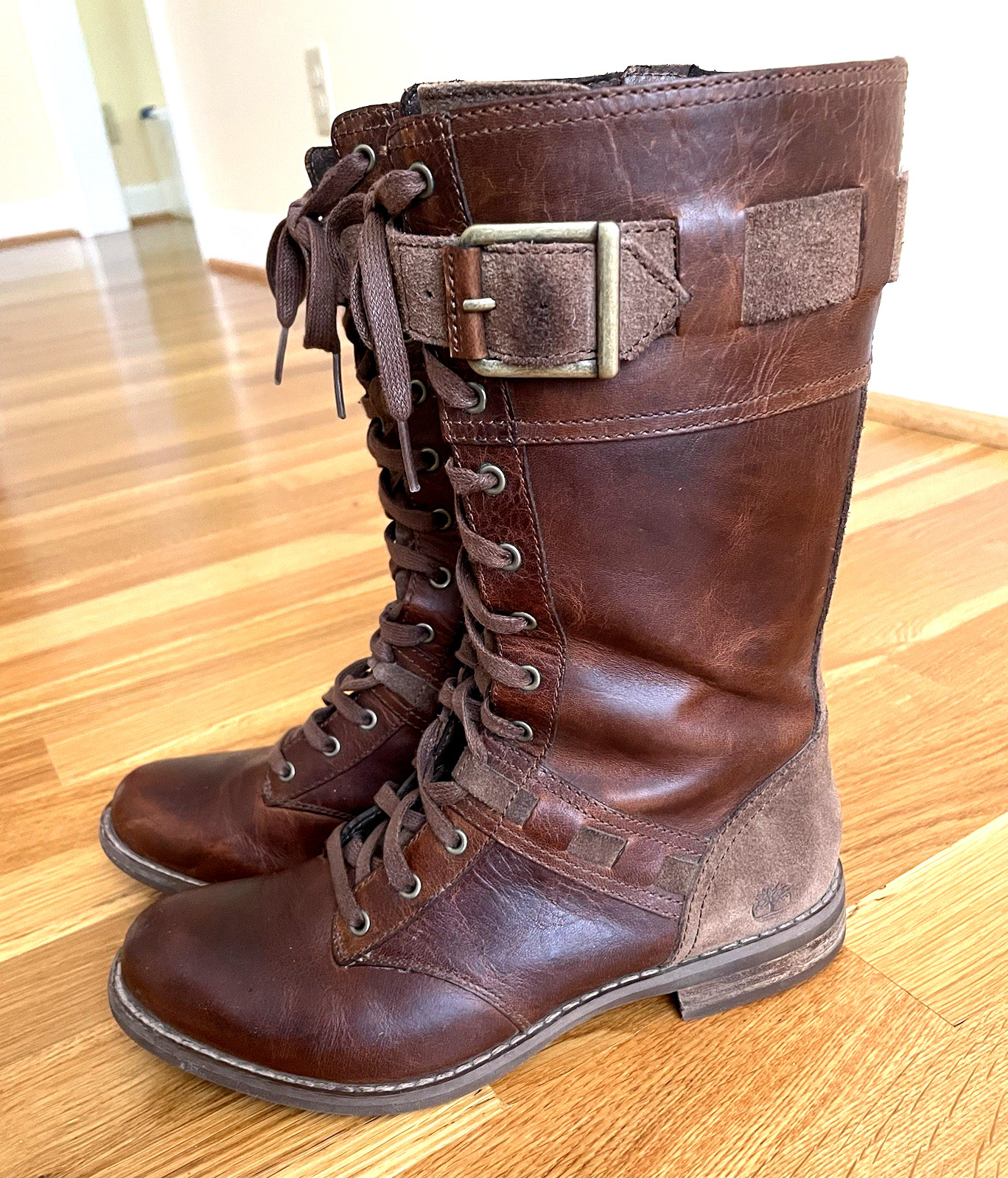 TIMBERLAND Earthkeepers Savin Hill Brown Full Zip Mid Calf Boots Size 6