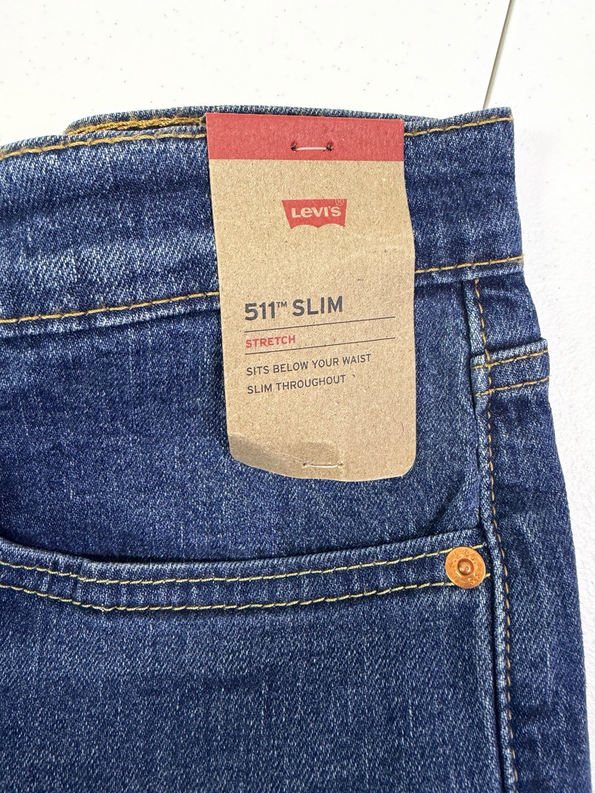 Levi’s Jeans Men’s 36X30 Slim Stretch jeans Dark Wash New With Tags