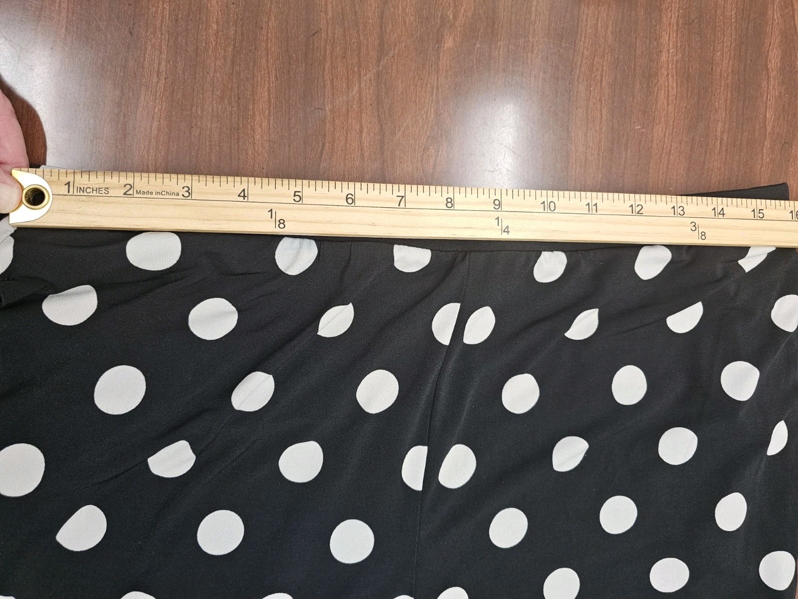 Cato Womens 14/16W Black White Polka Dot Wide Leg Pants Pull On Strecth Palazzo