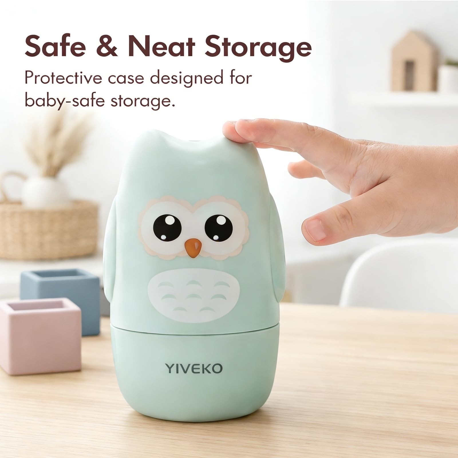 YIVEKO Baby Nail Kit, 4-in-1 Care Set with Cute 4 Piece Set, Green
