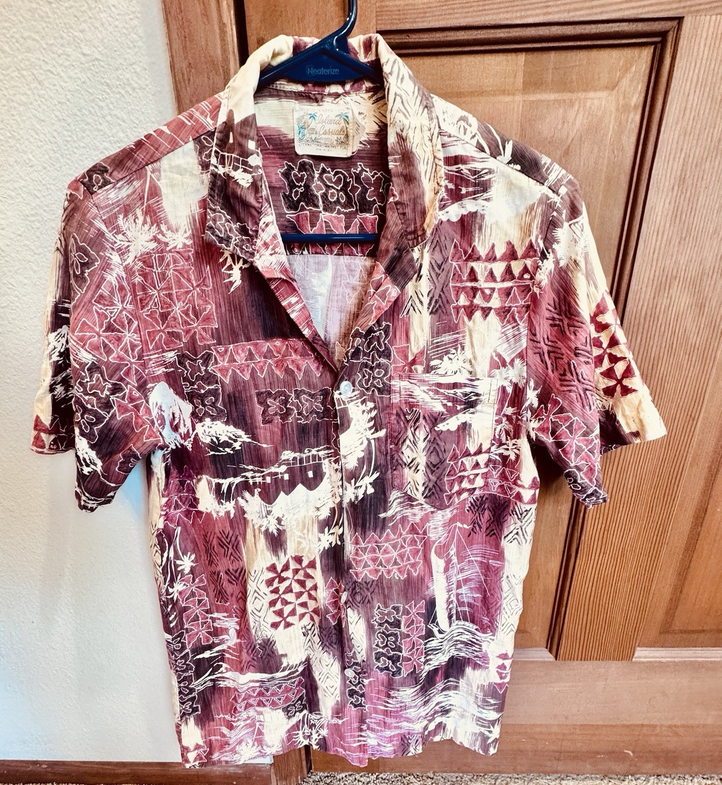 Vintage Aloha Island Casuals Hawaiian Shirt Mens Small Hawaii 1960s