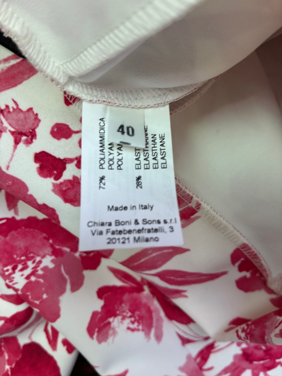 Chiara Boni La Petite Robe Pants Womens IT 40 Pink Floral Stretch Bootcut Italy