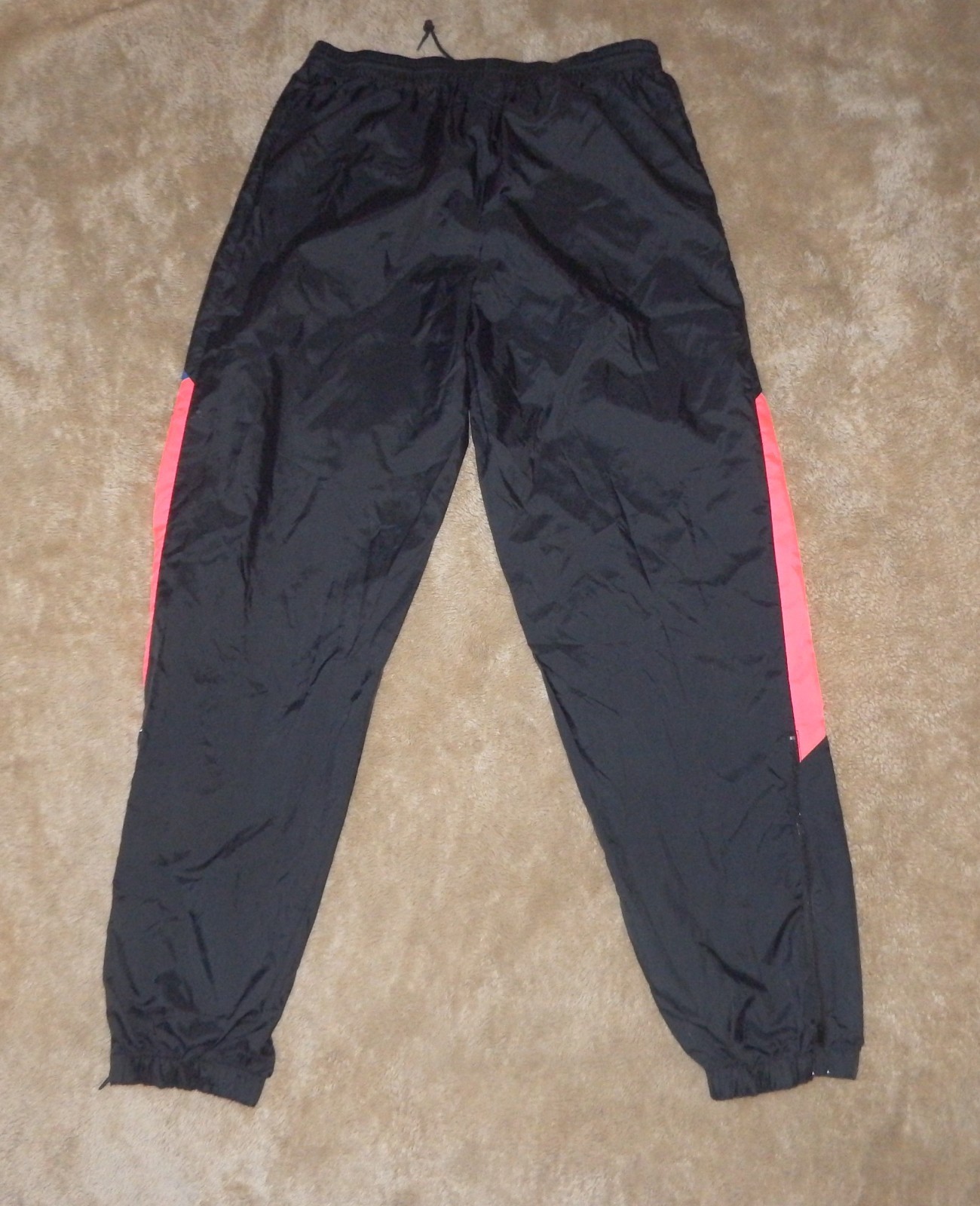 Vintage Nike Windbreaker Track Pants Retro 90s Black Neon Pink Blue Gray Tag L