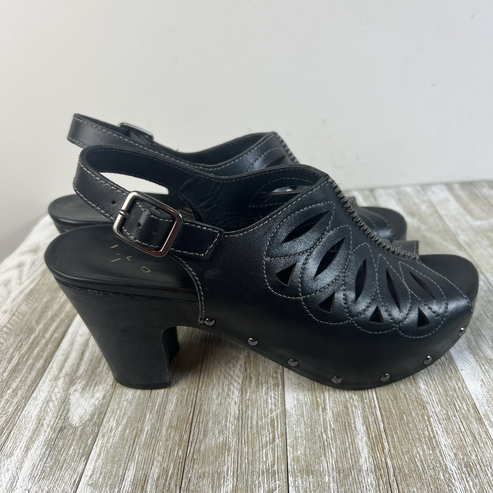 Dansko Sandals 40 Rowena Platform Slingback Boho 9.5/ 10 Black