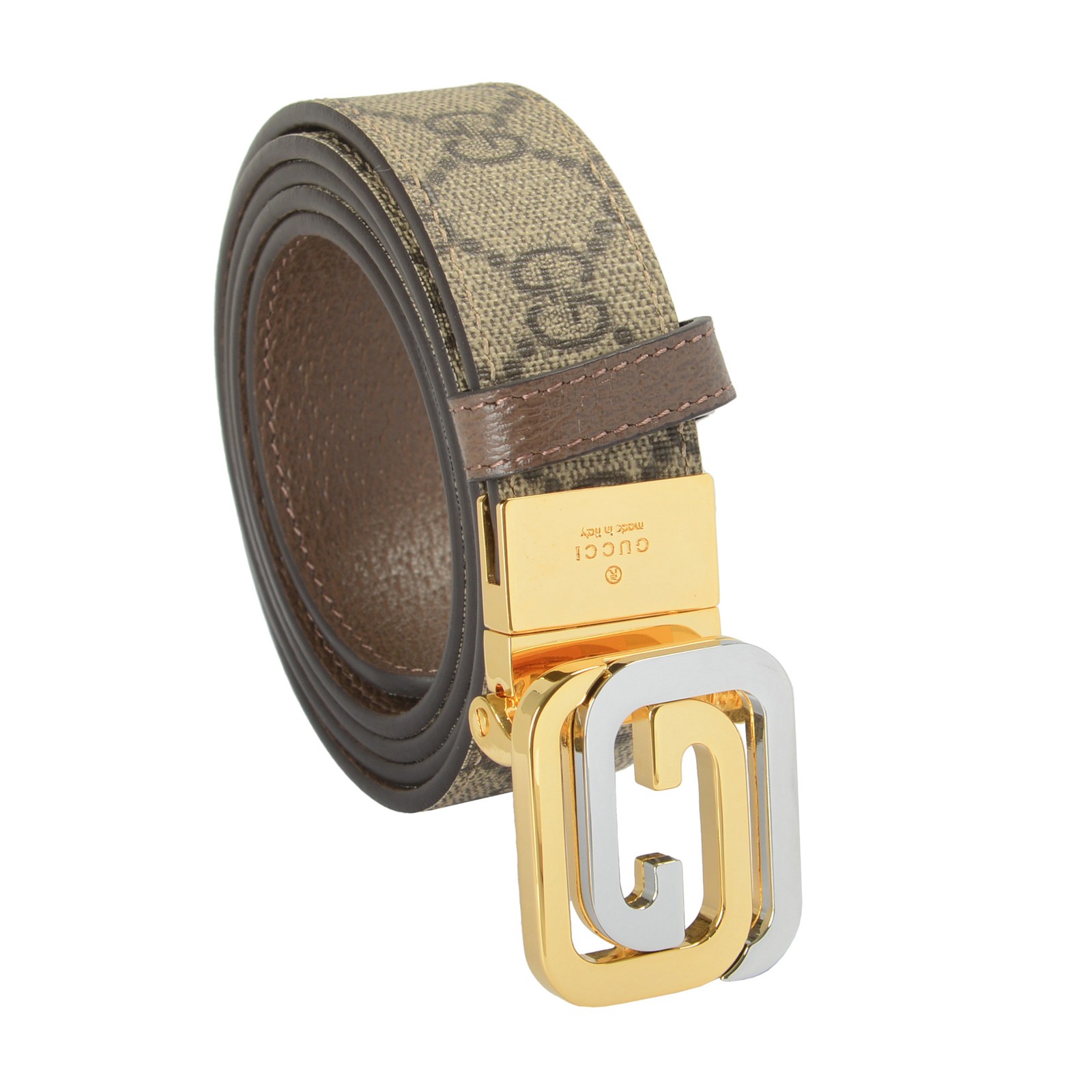 Gucci 100% Leather Double G Buckle Reversible Guccisima Belt US 30 IT 75