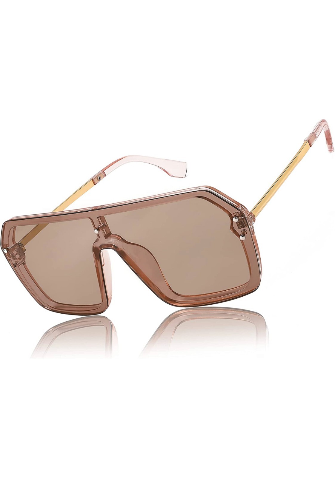 Fashion Oversize Flat Mirror Lens Square Large Men’s Women’s Miami Sunglasses