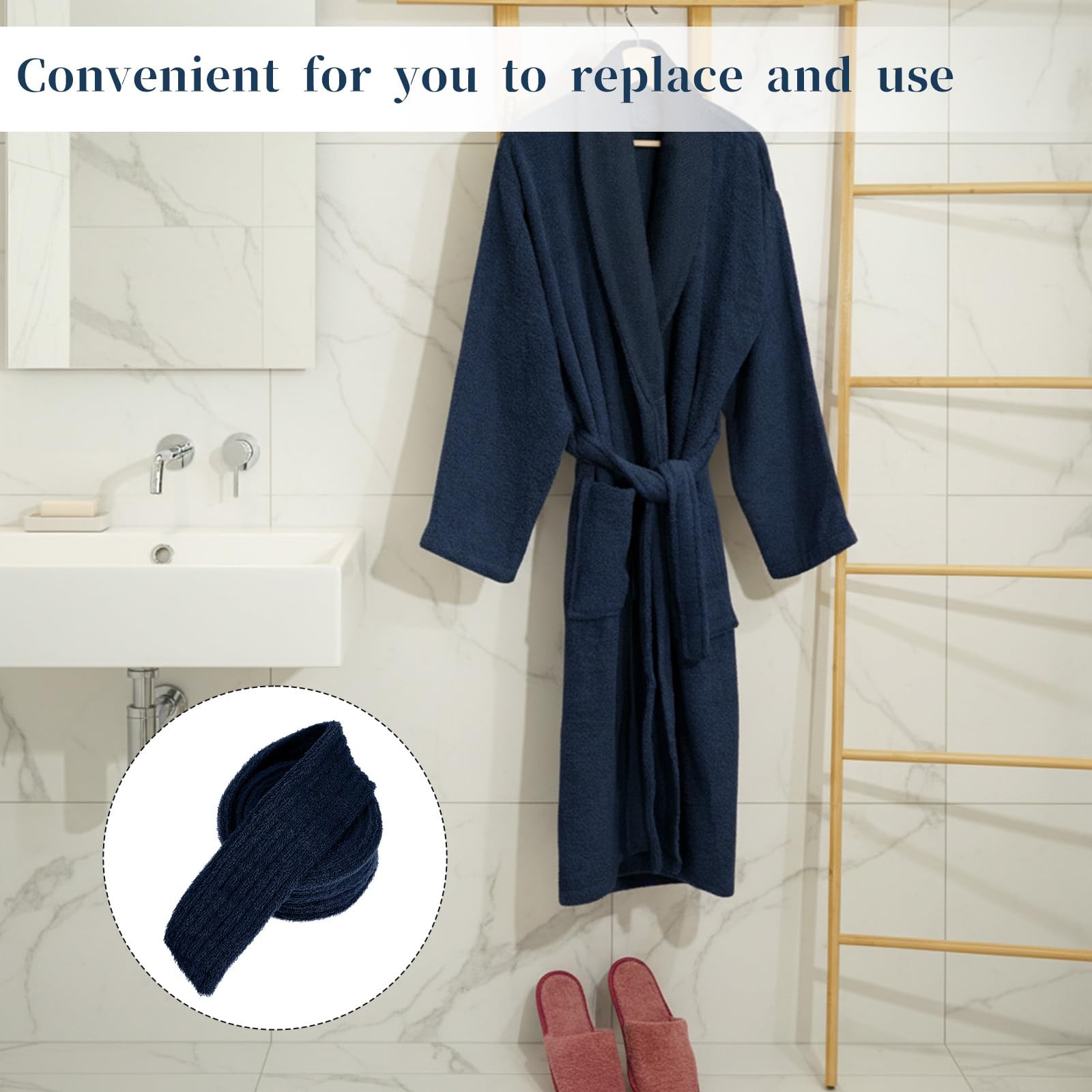 TIESOME Robe Belt Replacement, Tie for Women & Men, Robes 11, Navy Blue