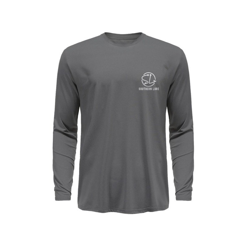 New Southern Lure Youth Long Sleeve UV50 Performance Tee Shirt Gray Size Small