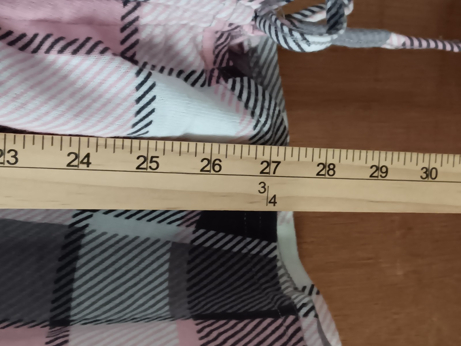 Robert Louis Women’s Small Pink/Gray Plaid Side Drawstring Ruching Button Shirt