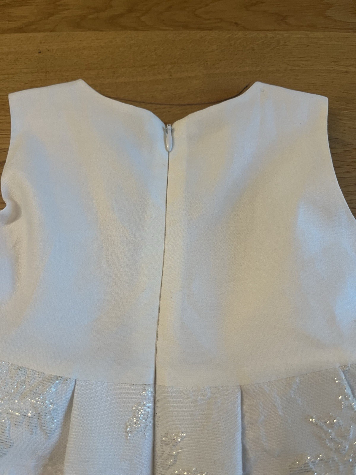 Mayoral White Baby Dress With Shimmer Embroidery And Sash, Size 2
